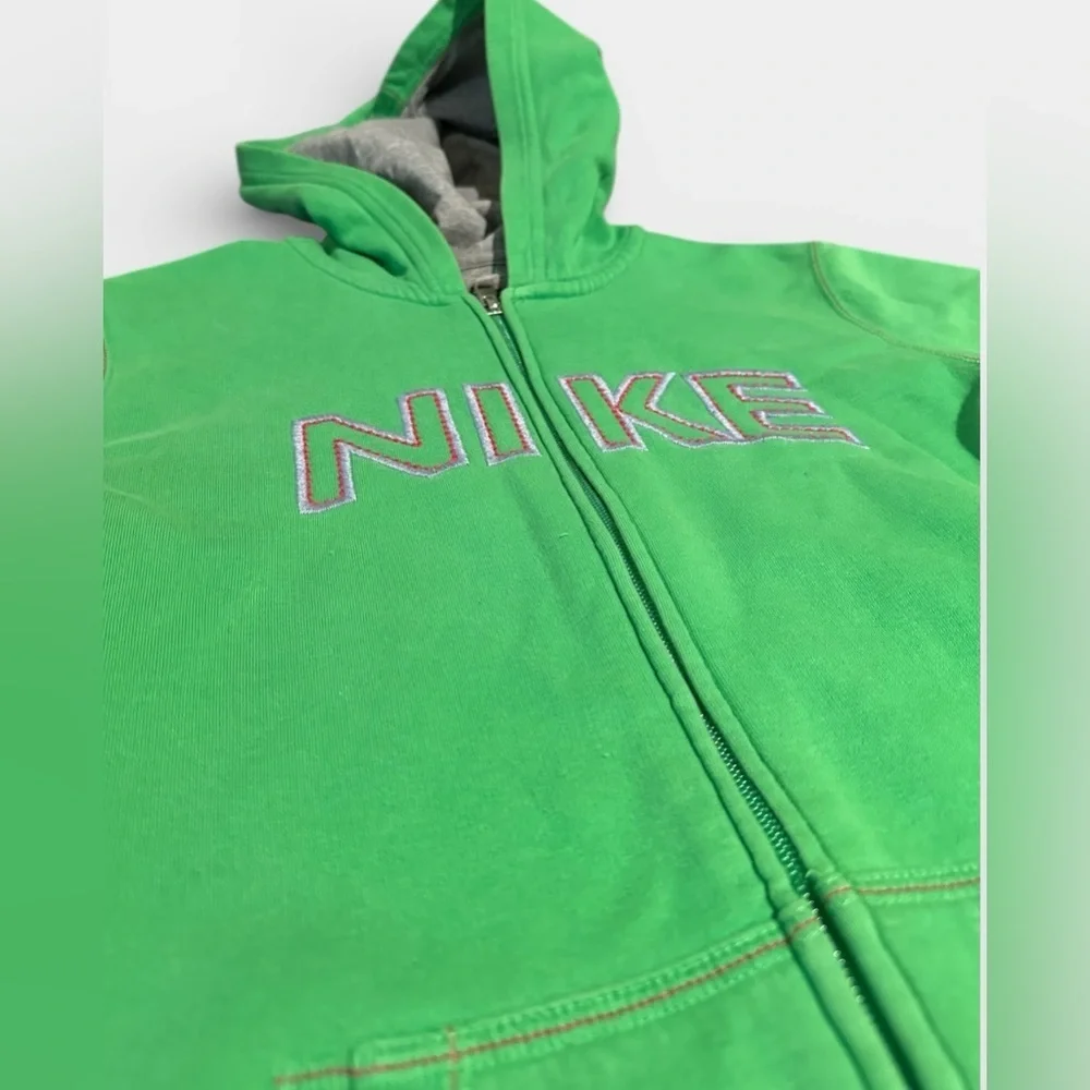 Nike Vintage Kids Green Zip Up Hoodie